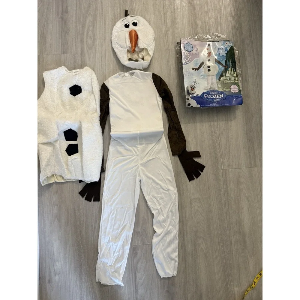 Disney Frozen Olaf Snowman 2 Piece Halloween Costume Child Size Large 4-6
